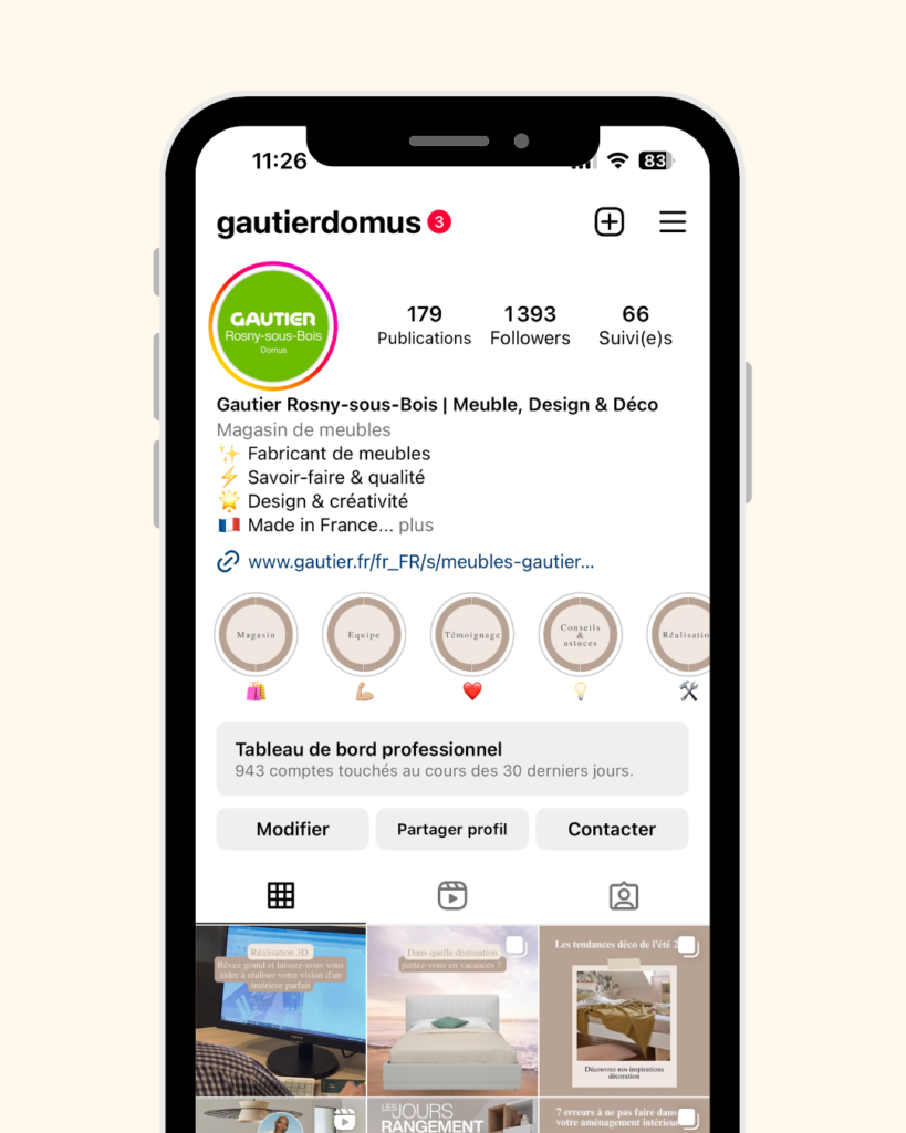 Création du compte sur Instagram et élaboration d'une stratégie Social Média performante